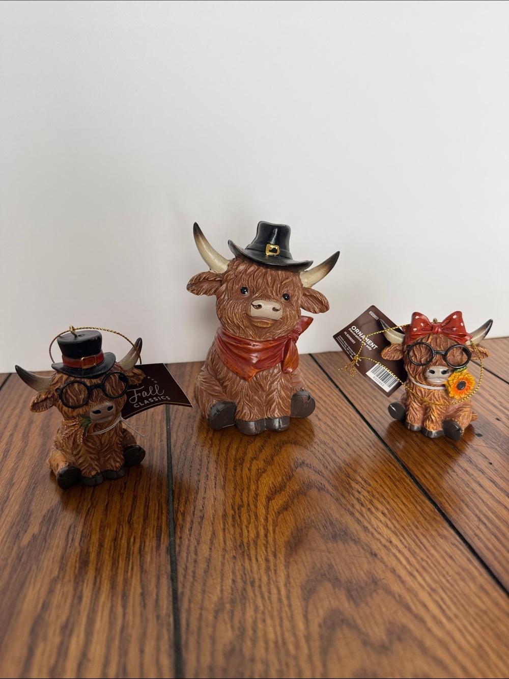 Hobby Lobby Brown Highland Cow Set with Fall Accessories